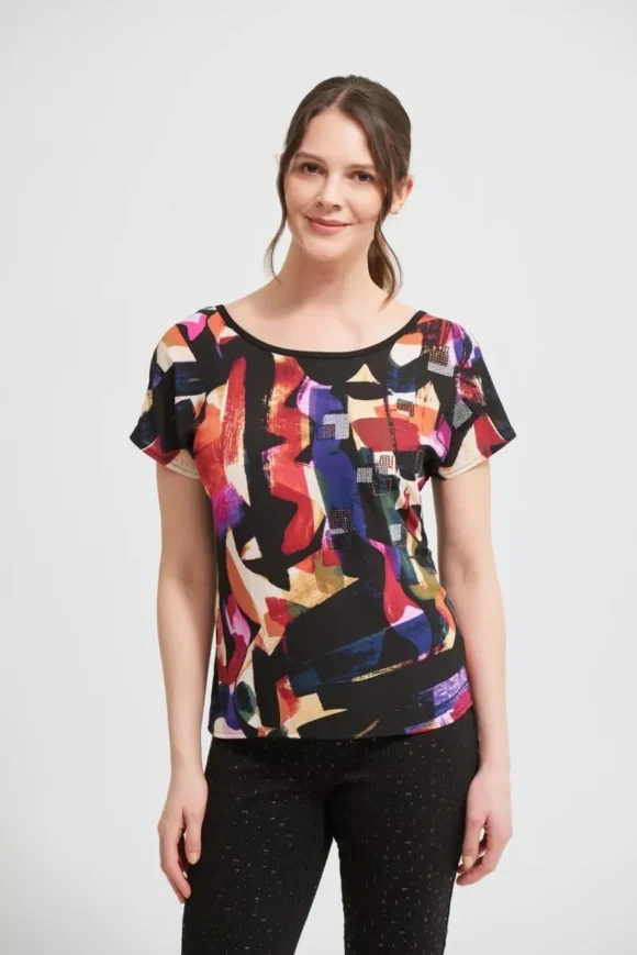 Joseph Ribkoff 213574 Black/Multi Top