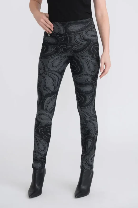 Joseph Ribkoff 204216 Grey/Black Print Trousers