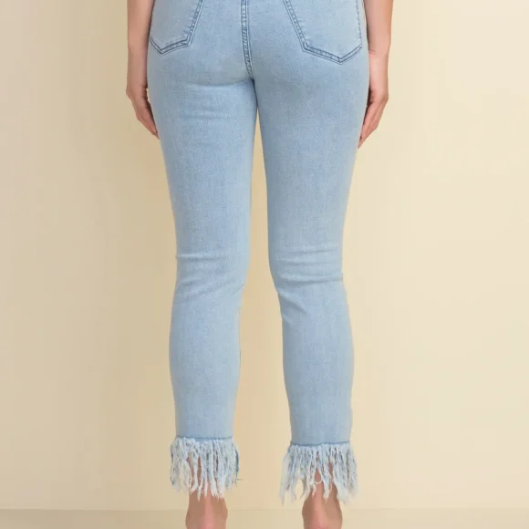 Joseph Ribkoff 212927 Light Blue Frayed Jeans