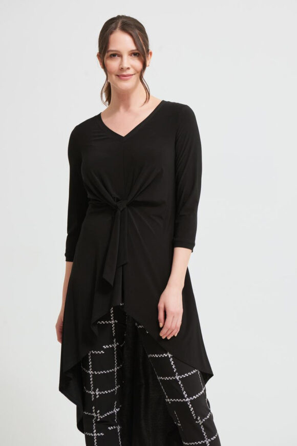 Joseph Ribkoff 213320 Black Gathered Front Tunic