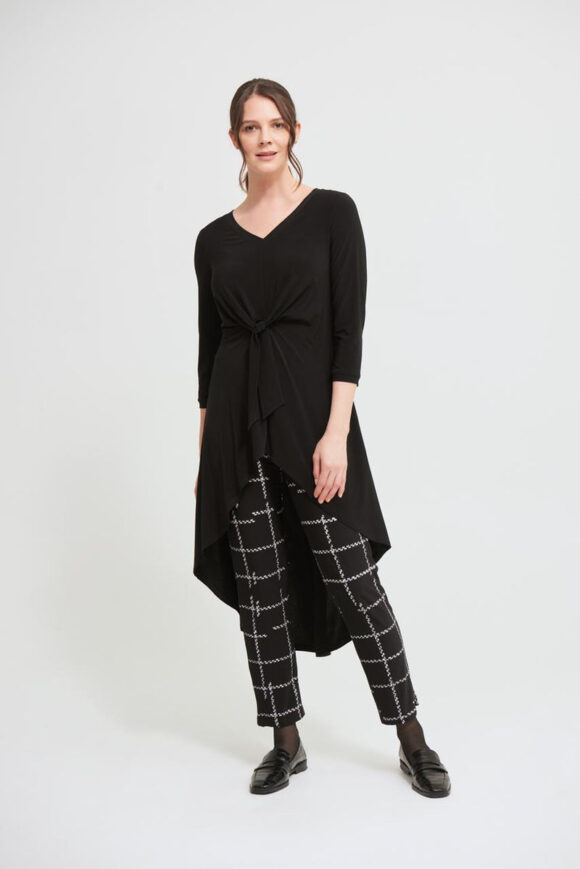 Joseph Ribkoff 213320 Black Gathered Front Tunic