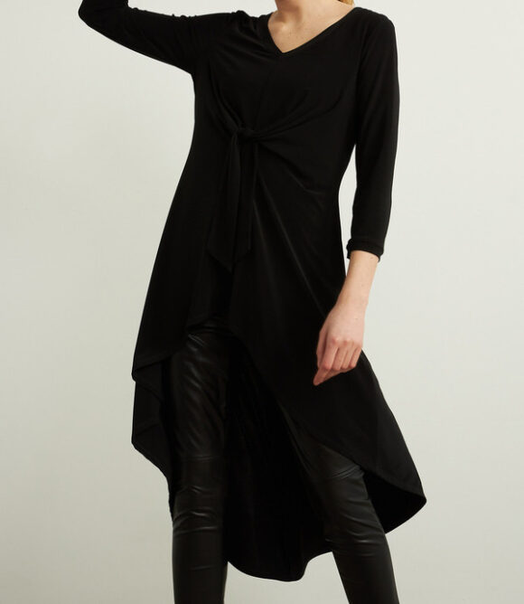Joseph Ribkoff 213320 Black Gathered Front Tunic