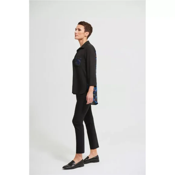 Joseph Ribkoff 213625 Black/Multi Abstract Print Blouse