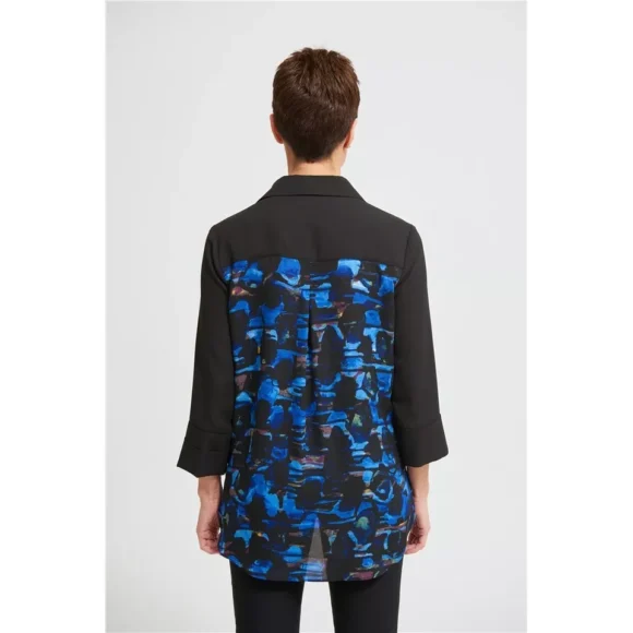 Joseph Ribkoff 213625 Black/Multi Abstract Print Blouse