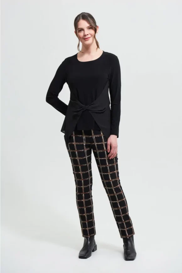 Joseph Ribkoff 213643 Black/Multi Print Trousers