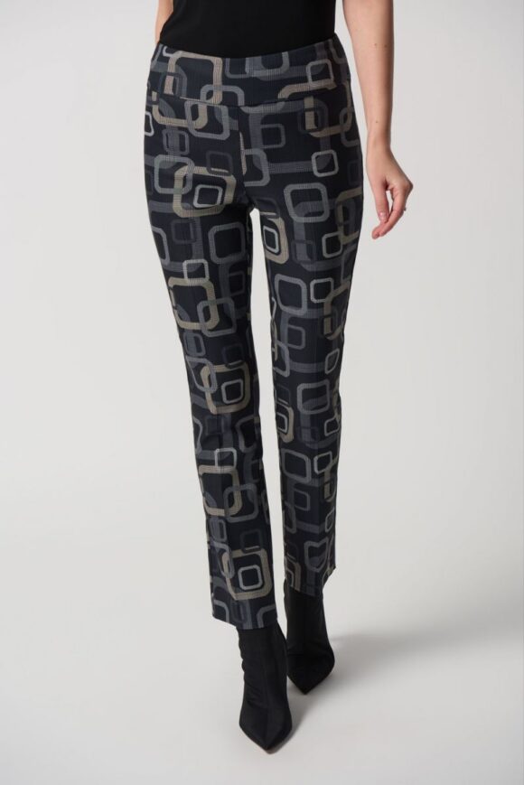 Joseph Ribkoff 233163 Black/Multi Print Trousers