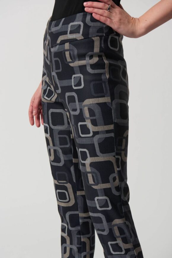 Joseph Ribkoff 233163 Black/Multi Print Trousers