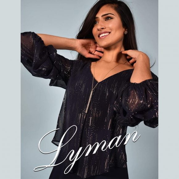 Frank Lyman 218280 Navy/Gold Dress