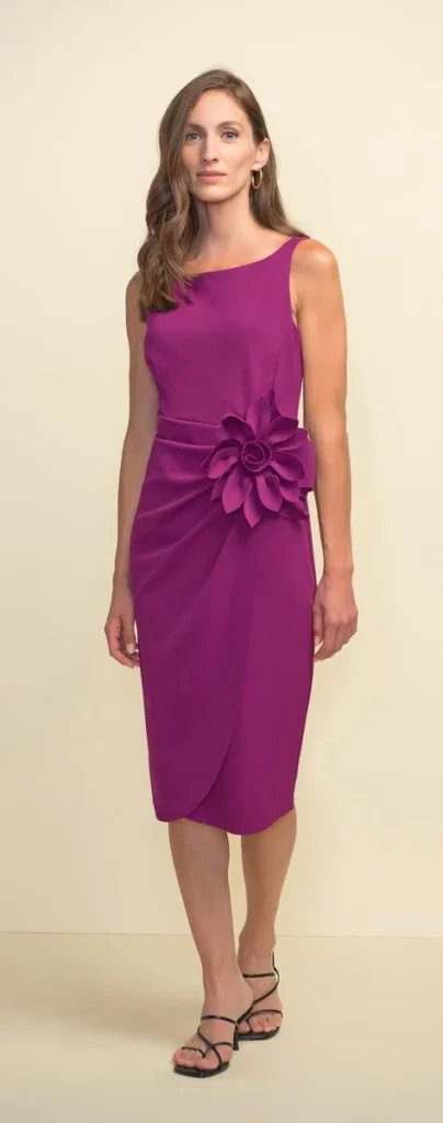 Joseph Ribkoff 211469 Orchid Flower Adornment Dress