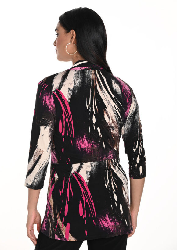 Frank Lyman 243122 Black/Multi Print Cover-Up