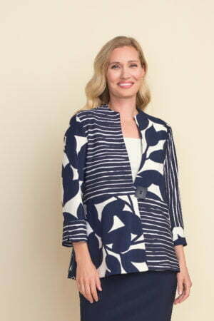Joseph Ribkoff 212046 Midnight Blue/White Jacket