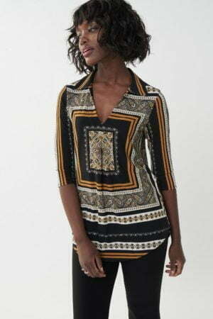Joseph Ribkoff 223228 Black/Multi Top