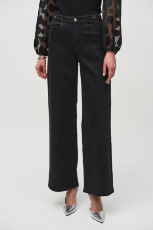 Joseph Ribkoff 244947 Black Wide Leg Jeans