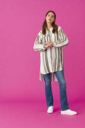 Cream 10650761 Long Cotton Shirt