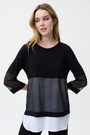Joseph Ribkoff 221016 Black/Off White Tunic