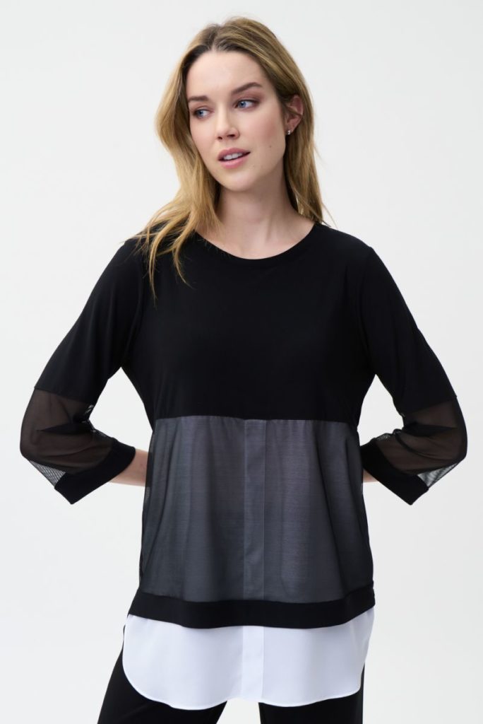 Joseph Ribkoff 221016 Black/Off White Tunic