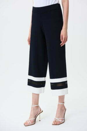 Joseph Ribkoff 231938 Midnight Blue/Vanilla Knit Trousers