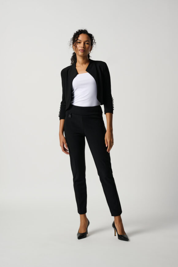 Joseph Ribkoff 144092 Black Classic Tailored Slim Trousers