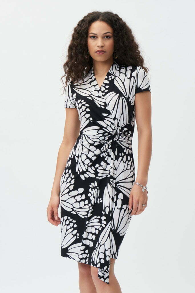 Joseph Ribkoff 231155 Black/Beige/Cream Dress