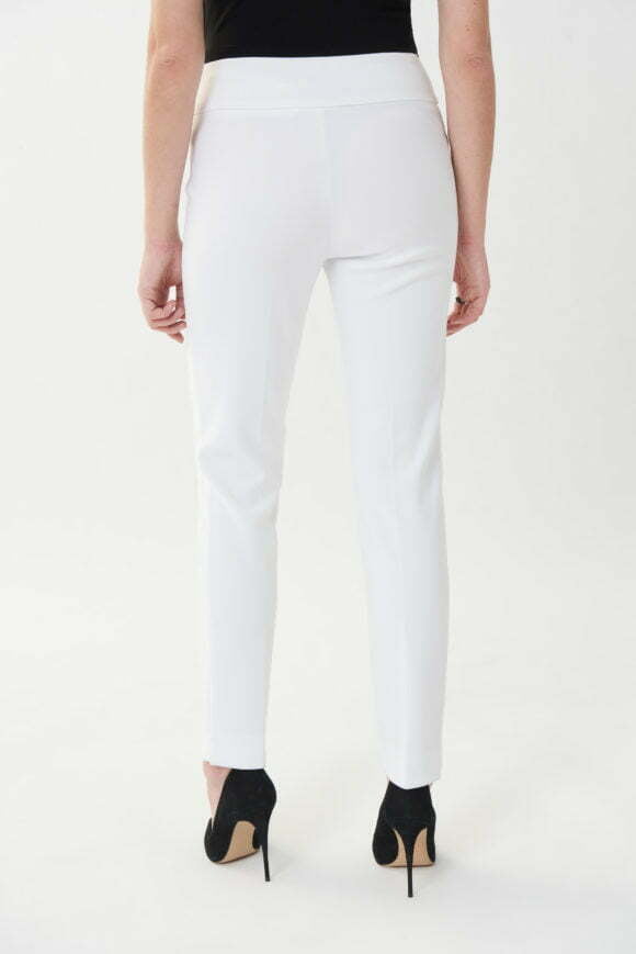 Joseph Ribkoff 144092 White Classic Tailored Slim Trousers