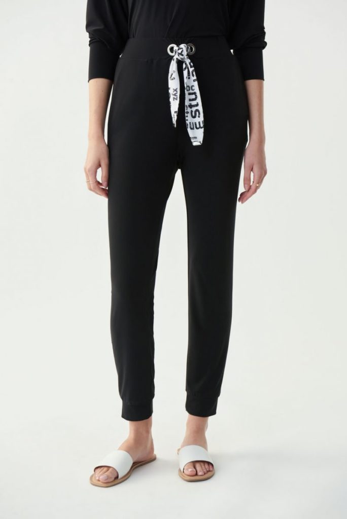 Joseph Ribkoff 221220 Black /Vanilla Trousers