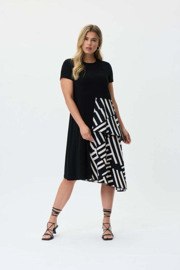 Joseph Ribkoff 231110 Black/Beige Dress