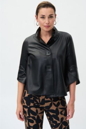 Joseph Ribkoff 231290 Black Leatherette Jacket