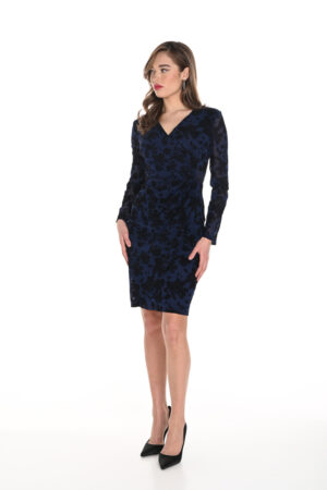 Frank Lyman 244138 Navy/Black Floral Print Dress