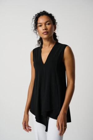 Joseph Ribkoff 161060 Black Sleeveless V-Neck Tunic