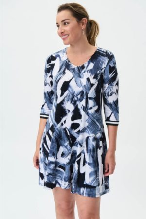 Joseph Ribkoff 231112 Midnight Blue/Multi Dress
