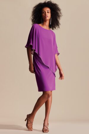 Joseph Ribkoff 221062 Sparkling Grape Layered Dress
