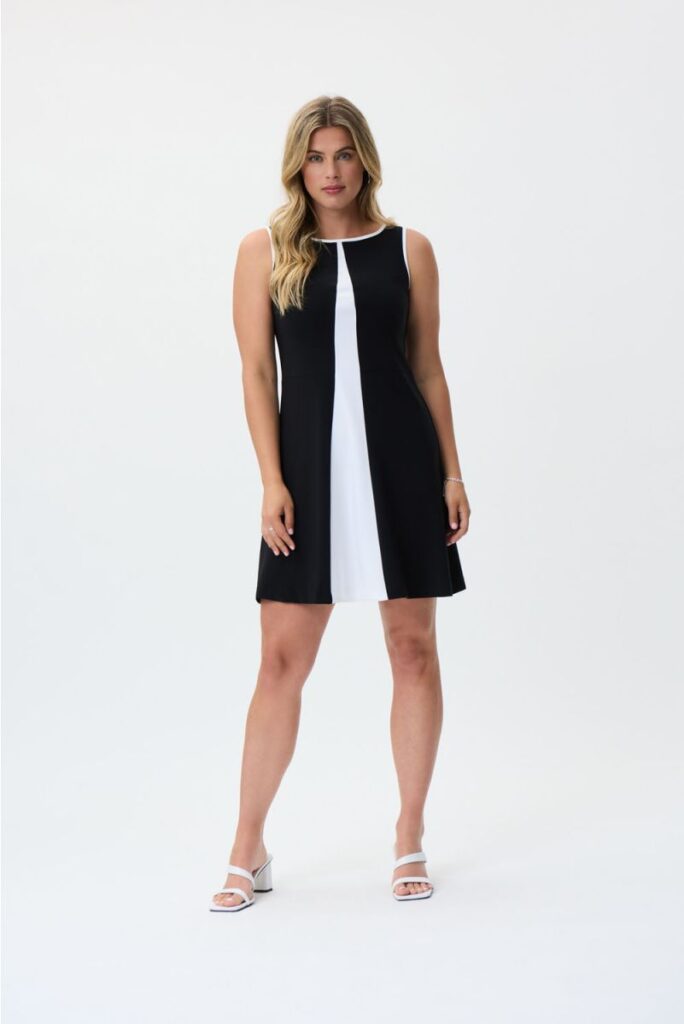 Joseph Ribkoff 231193 Black/Vanilla A-Line Dress