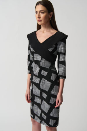 Joseph Ribkoff 233295 Black/White Print Dress