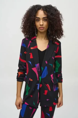 Joseph Ribkoff 244231 Black/Multi Abstract Print Blazer