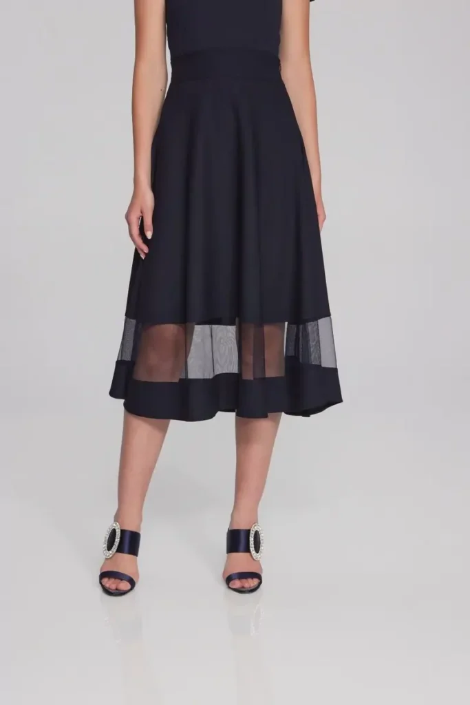 Joseph Ribkoff 241763 Midnight Blue Flared Skirt