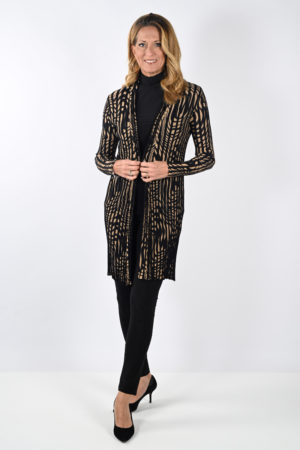 Frank Lyman 233893U Black/Tan Knit Cover Up