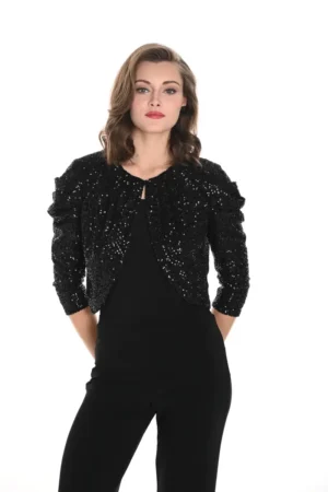 Frank Lyman 244660U Black Sequin Bolero