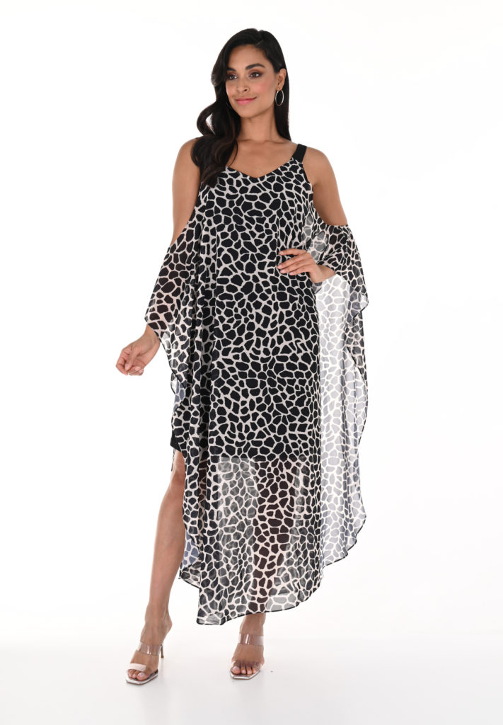 Frank Lyman 246208U Black/Beige Cold Shoulder Dress