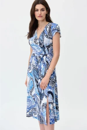 Joseph Ribkoff 231298 Vanilla/Multi Wrap Dress