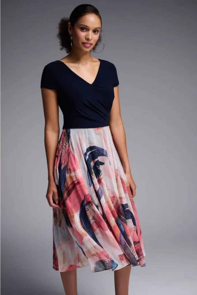 Joseph Ribkoff 231714 Midnight Blue/Multi Dress