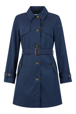 Frandsen 845 Navy And Light Beige Collared Trench Coat