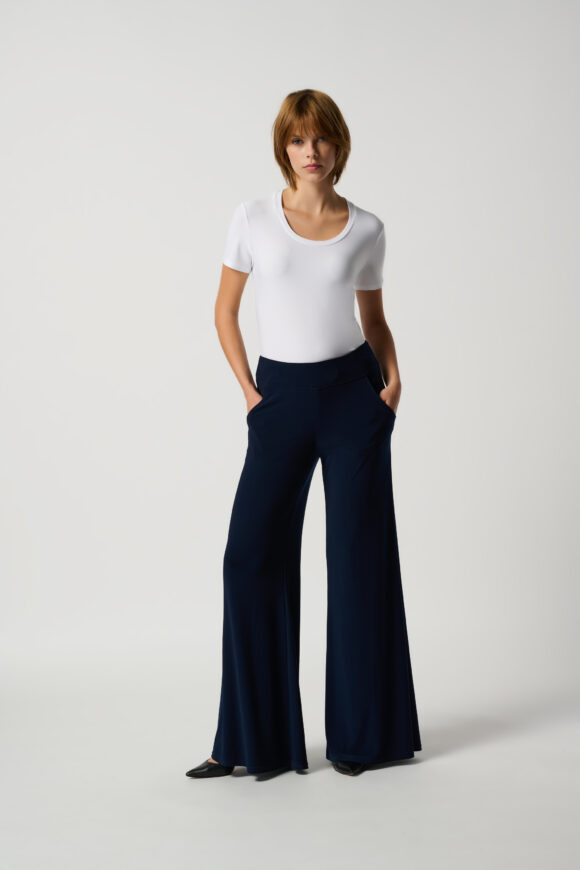 Joseph Ribkoff 161096 Midnight Blue Wide Leg Trousers