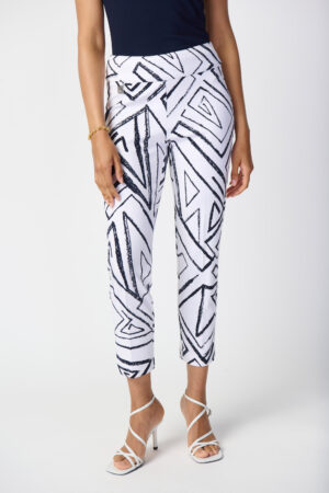 Joseph Ribkoff 241271 Abstract Print Cropped Trousers