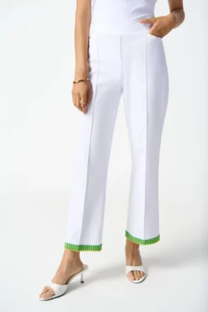 Joseph Ribkoff 242006 White/Multi Straight Trousers