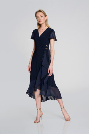 Joseph Ribkoff 242730 Midnight Blue Wrap Dress
