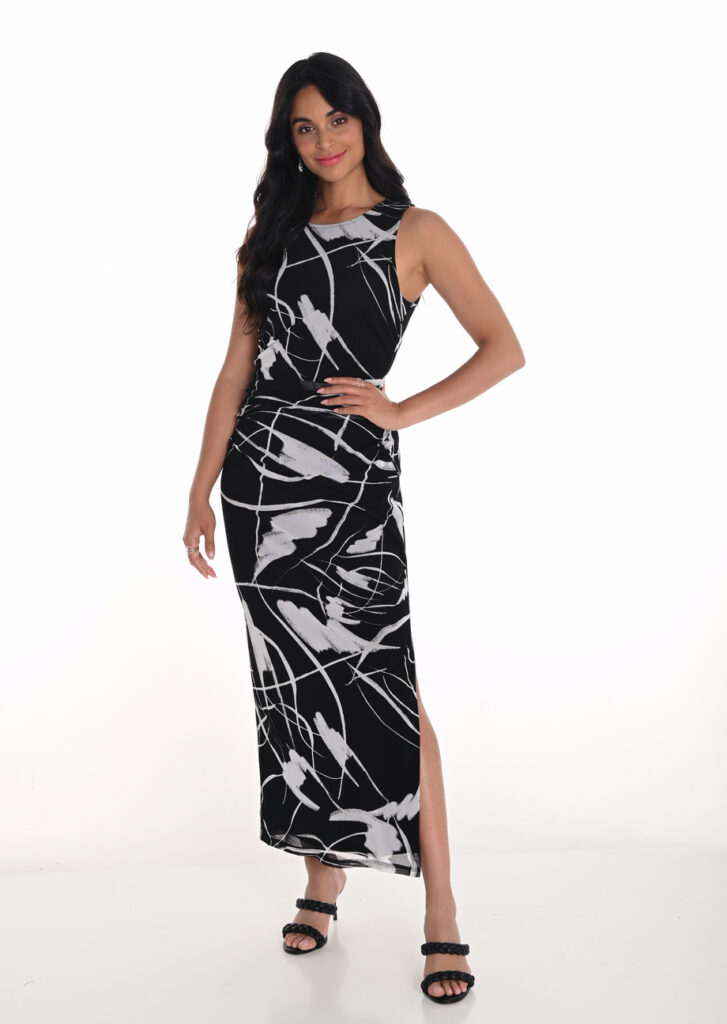 Frank Lyman 251343 Black/Off-White Sleeveless Dress