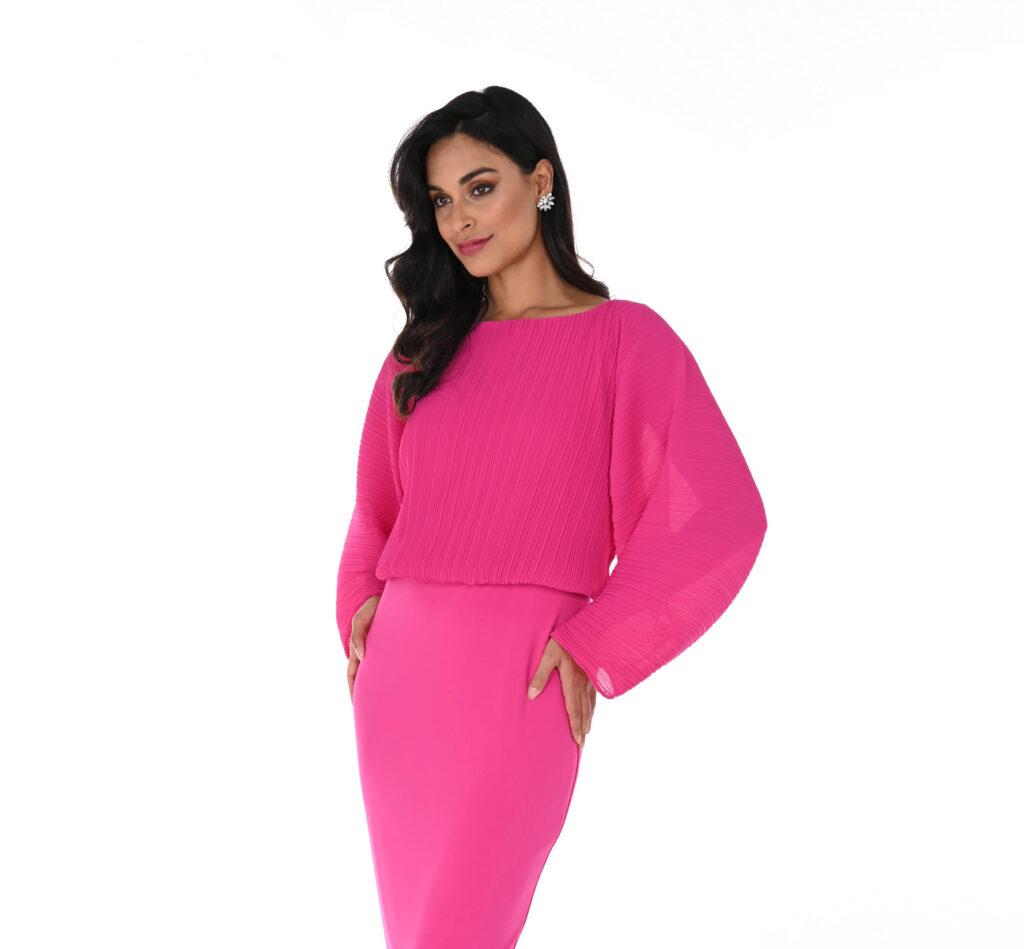 Frank Lyman 248304U Pleated Long Sleeve Top