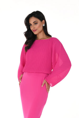 Frank Lyman 248304U Pleated Long Sleeve Top