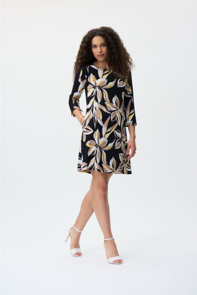 Joseph Ribkoff 231037 Black/Multi Print Dress