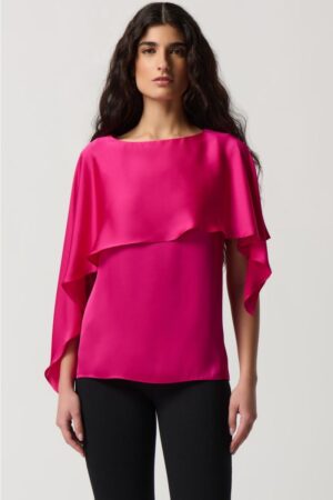 Joseph Ribkoff 234023 Satin Layered Boat Neck Top
